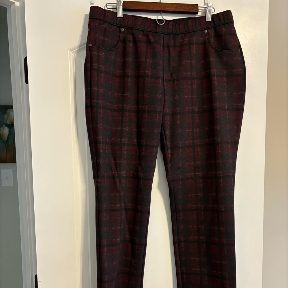 Susan Graver Plaid Knit Pants